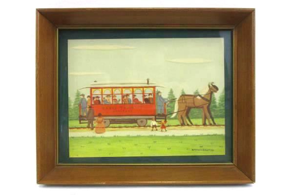 Vintage E Melvin Bolstad Folk Art Framed Prints Set Of Two Rapid Transit C & P