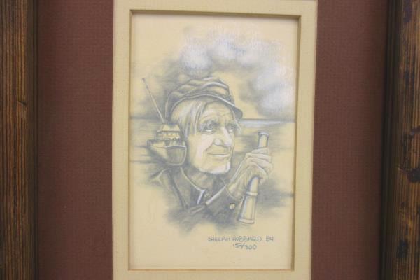 1984 Signed Shelah Hubbard 152/300 Limited Edition Sketch Skipper Captain 4x6