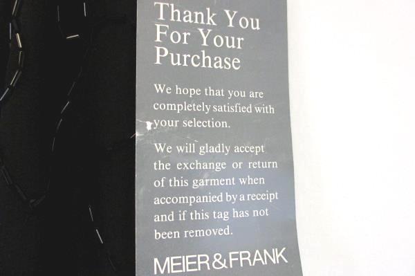 NWT Meier & Frank Black Rampage 100% Silk Beaded Sequin LBD Evening Gown Dress 5
