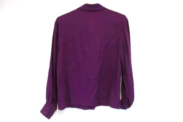 Victoire Petites Wool Blend Eggplant Long Sleeve Bow Detail Button Front Women 8