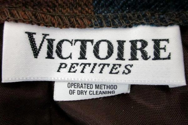 Victoire Petites Wool Blend High Waisted Patchwork Pleated Skirt Modest Women 10
