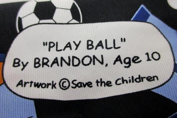 Save Children Originals 100% Silk "Play Ball" by Brandon Age 10 Men's Neck Tie