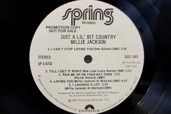 Millie Jackson - Just A Lil Country - Spring 1-6732 LP 33 RPM VINYL