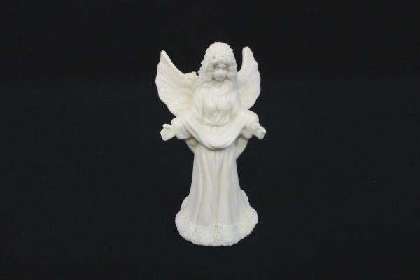 Set of 2 White Porcelain Angel Cherub Bells 4" 4.25"