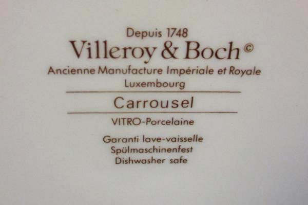 Villeroy & Boch Dinnerware Carrousel Blue/Orange Bands Round Vegetable Bowl