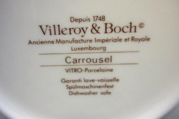 Set of 6 Villeroy & Boch Carrousel Blue Gold Bands Fruit Dessert Sauce Bowl