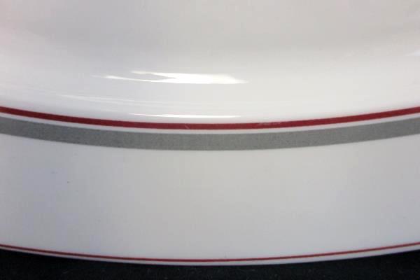Villeroy & Boch Dinnerware Carrousel Gray Maroon Bands Oval Platter Discontinued