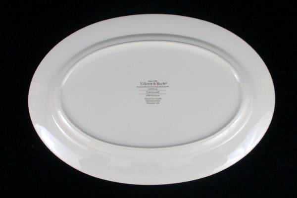 Villeroy & Boch Dinnerware Carrousel Blue Gold Bands Oval Platter 14"