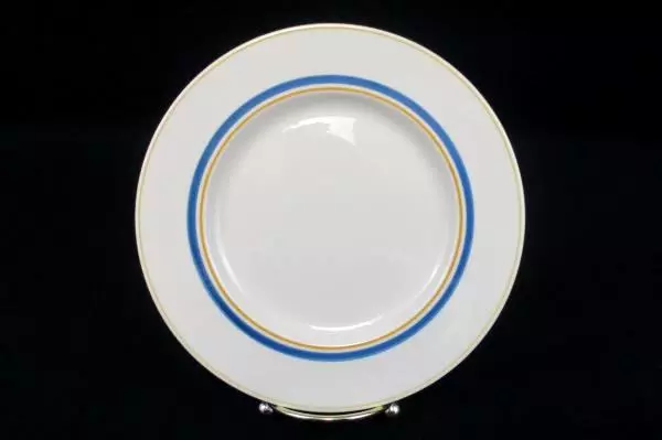Set of 4 Villeroy & Boch Carrousel Blue Gold Bands Bread & Butter Plates