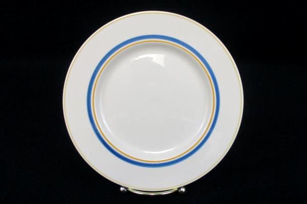 Set of 4 Villeroy & Boch Carrousel Blue Gold Bands Bread & Butter Plates