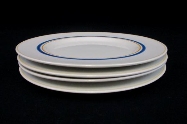 Set of 4 Villeroy & Boch Carrousel Blue Gold Bands Bread & Butter Plates