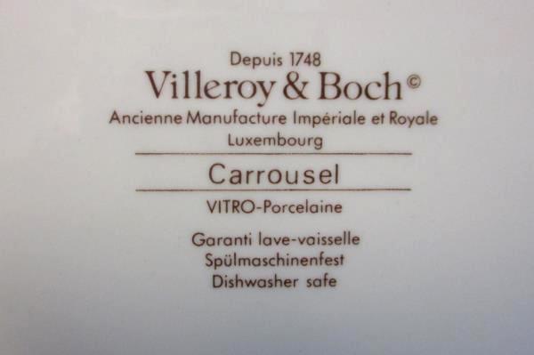 Set of 4 Villeroy & Boch Carrousel Blue Gold Bands Bread & Butter Plates