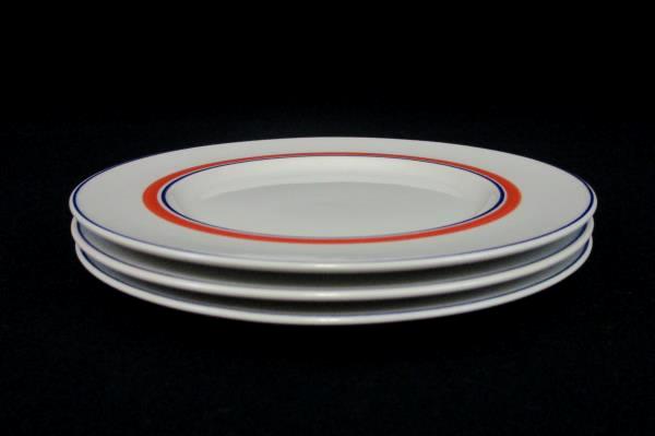 Set of 3 Villeroy & Boch Carrousel Blue Orange Bands Bread & Butter Plates
