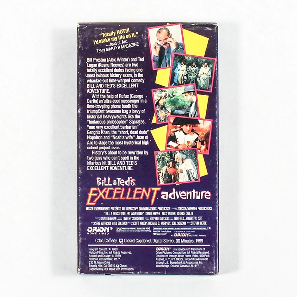 Bill & Ted's Excellent Adventure VHS Tape, 1989 