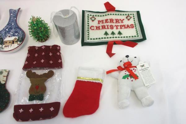 Large Lot of Christmas Decor Candle Snowflake Ikea Mini Stockings Spoon Rest Tin