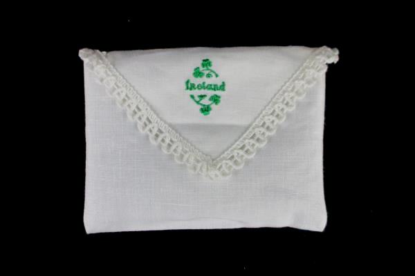 Vintage Linen Embroidered Ireland Dresser Sachet Potpourri