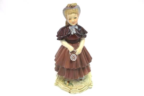 Lot of 2 Victorian Chalk Ware Figurines Girl Boy Sundays Child Signed Crown 745