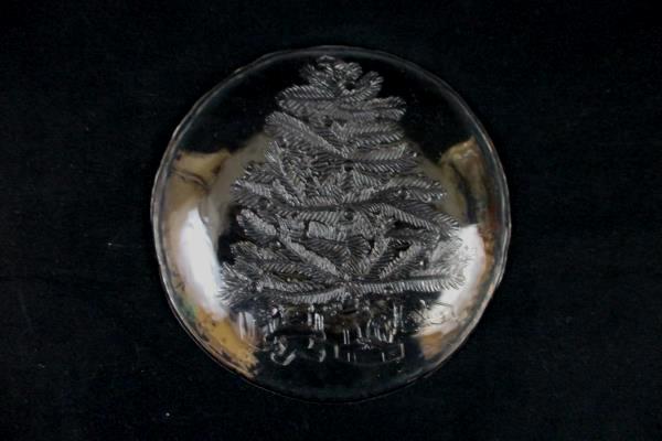 Set of 6 Himark Clear Glass Christmas Tree Plate Plates Salad Dessert 7" Holiday