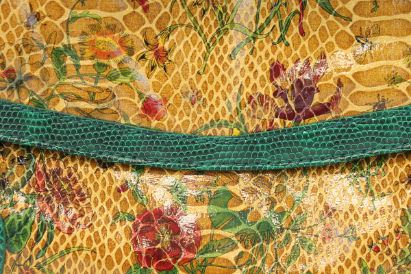 ALDO Faux Leather Snakeskin Pattern Clutch Purse Floral