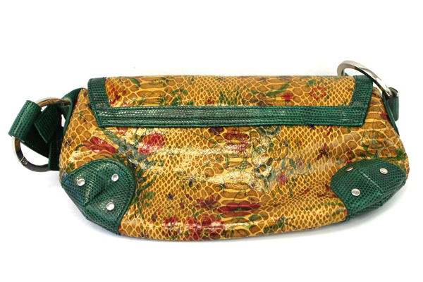 ALDO Faux Leather Snakeskin Pattern Clutch Purse Floral