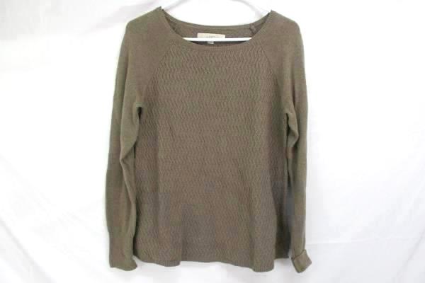 LOFT Lot of 2 Brown 1/2 Sleeve Boat Neck Blouse Taupe Knit Sweater Women's S
