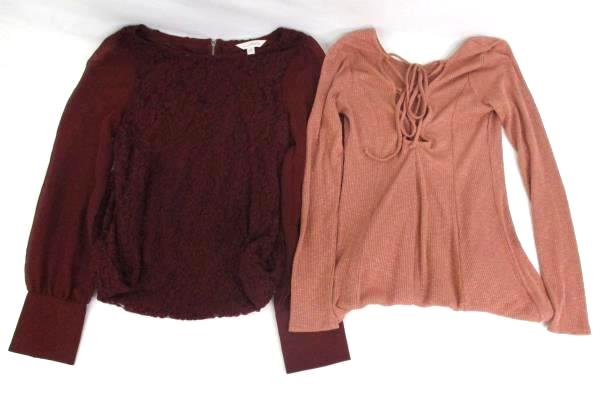 2 Mini Dresses Charming Charlie Sheer Sleeve Lace Forever 21 Tie Back Women's M