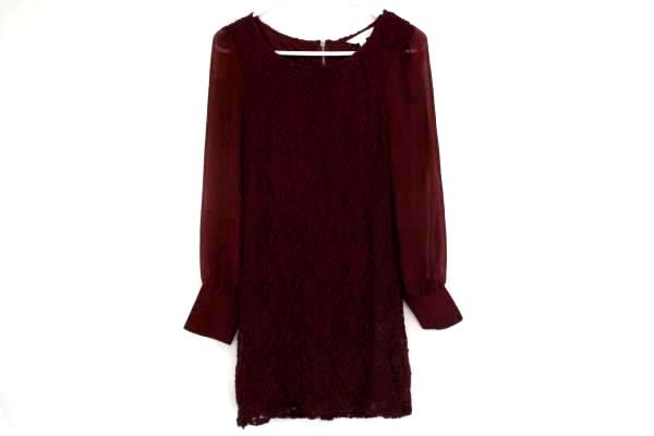 2 Mini Dresses Charming Charlie Sheer Sleeve Lace Forever 21 Tie Back Women's M