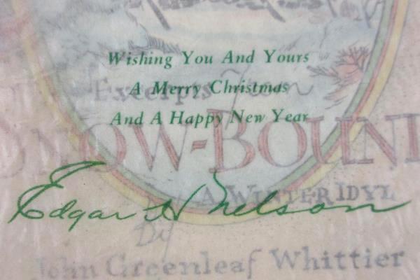 Snow-Bound A Winter Idly by John G. Whittier Felt Booklet Signed Edgar H Nelson