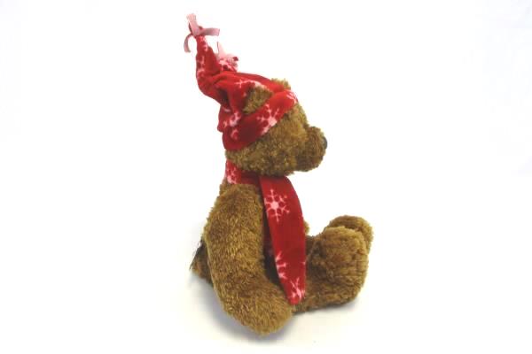 Gund Stuffed Bear Oliver Christmas Bear in Red Snowflake Cap & Scarf #88215