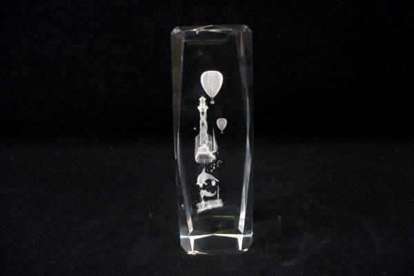 Paperweight Laser Etched Crystal Glass 3D Hologram Lighthouse Dolphins Balloons