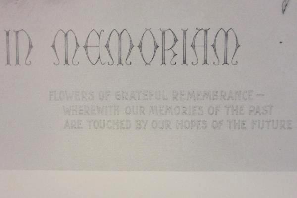 Antique 1936 In Memoriam Widow Civil War GAR Roses Drawing Art Chas E. Dewitz