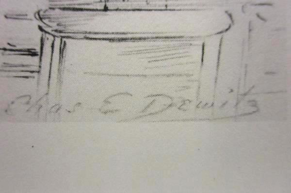 Set of 2 Vintage Hilton Chapel Drawing Art Chas E. Dewitz 1935 14" x 11"