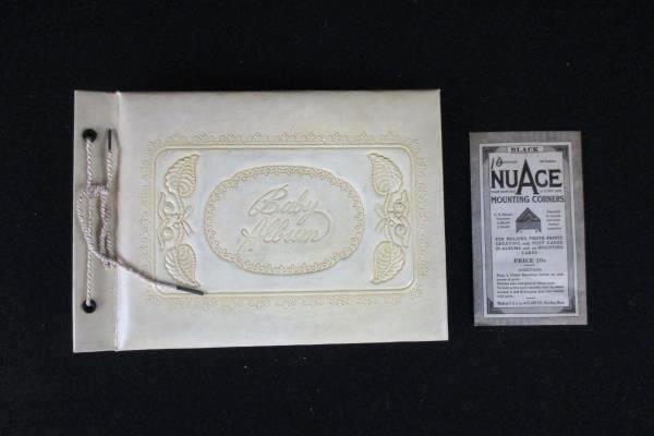 Vintage Baby Album Empty Detailed Cover Tie With NuAce Mounting Corners