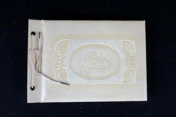 Vintage Baby Album Empty Detailed Cover Tie With NuAce Mounting Corners