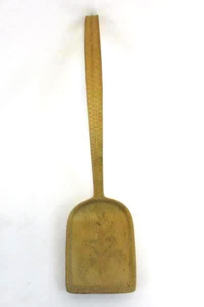 Vintage Carved Spatula Folk Art Handle Wall Hanging Decoration 14"
