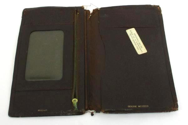 Meeker Vintage Fine Morocco Leather Bi-fold Case Wallet Pocket Checkbook