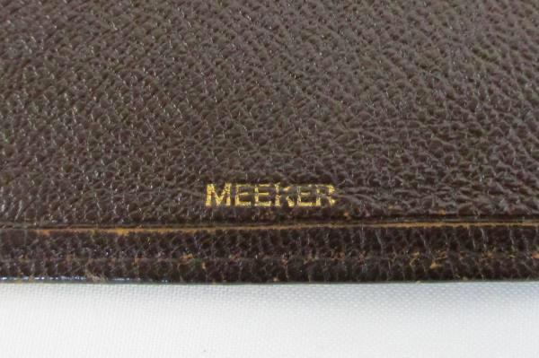 Meeker Vintage Fine Morocco Leather Bi-fold Case Wallet Pocket Checkbook
