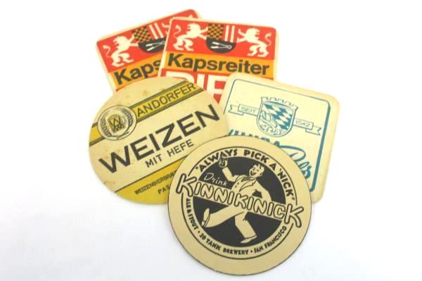 Lot of Vintage Cardboard Paper Coasters Beer Advertising US / Germany / Austria