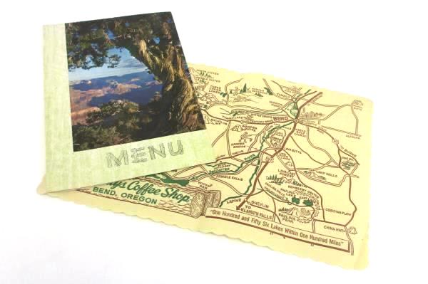 Trailway Coffee Shop Restaurant Menu & Placemat Bend, Oregon