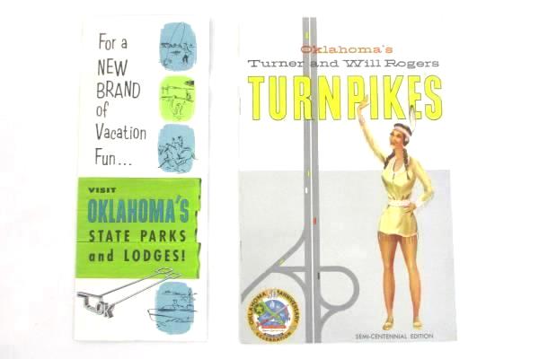Vintage Lot of 2 Oklahoma Brochure Booklet Pamphlet Tourist Vacation State Parks