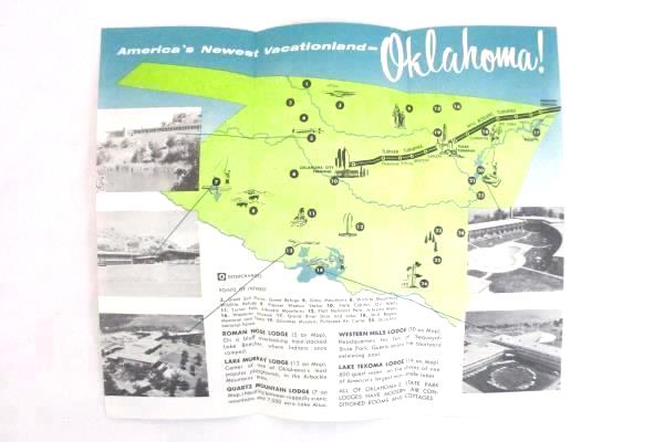 Vintage Lot of 2 Oklahoma Brochure Booklet Pamphlet Tourist Vacation State Parks