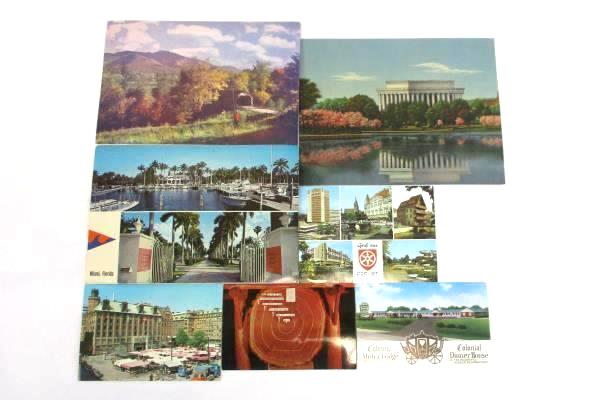Lot of 8 Vintage Post Cards Unused Erfurt Stockholm Pub Redwoods Yacht Memorial
