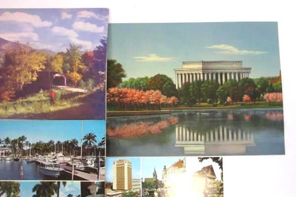 Lot of 8 Vintage Post Cards Unused Erfurt Stockholm Pub Redwoods Yacht Memorial