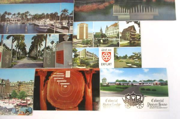 Lot of 8 Vintage Post Cards Unused Erfurt Stockholm Pub Redwoods Yacht Memorial