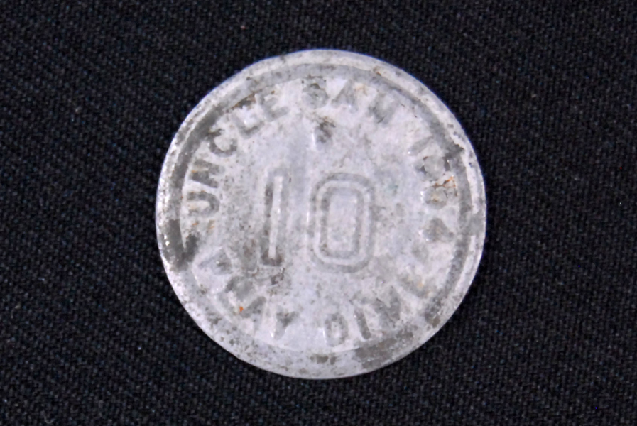 1954 Metal Uncle Sam Play Money Dime