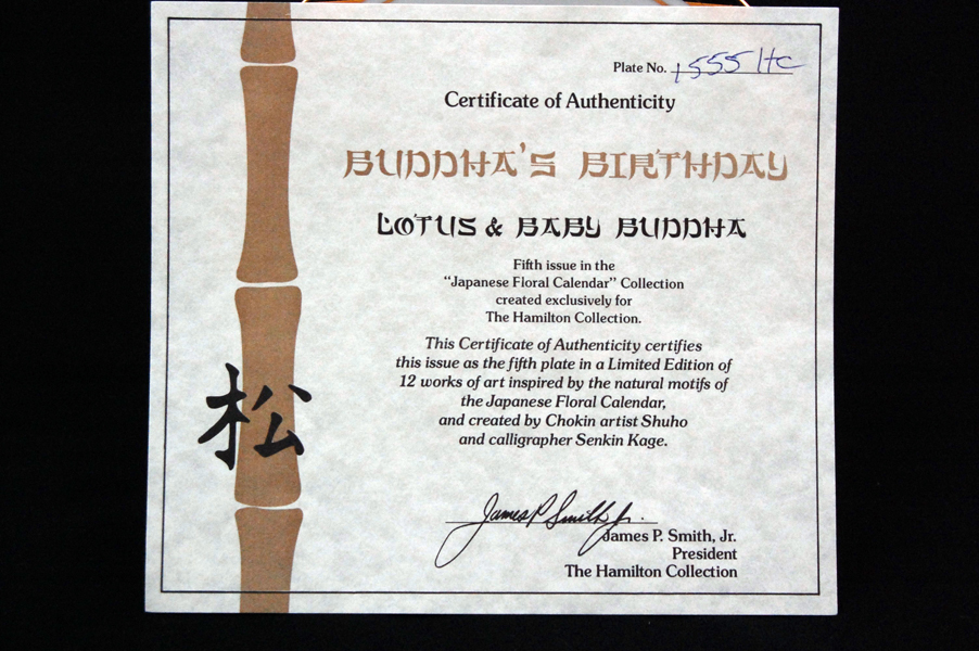Hamilton Japanese Floral Calendar BUDDHA'S BIRTHDAY LOTUS & BABY BUDDHA