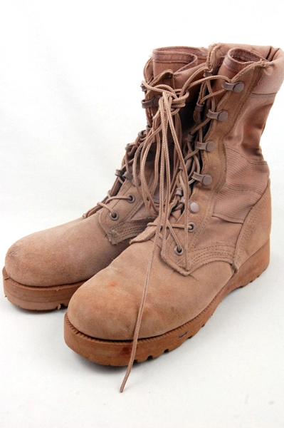 Tan Lace Up Military Reinforced Toe Desert Boots Size 5