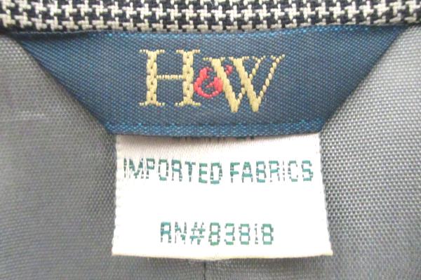 H&W Women's Lined 100% Wool Blazer Size 12, Houndstooth Black & White