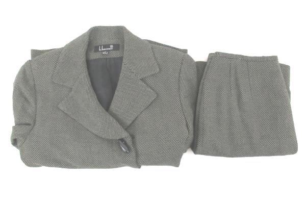 B. Bennett Wool Blend Lined Women's 2 Piece Suit Gray Jacket Skirt Size 2