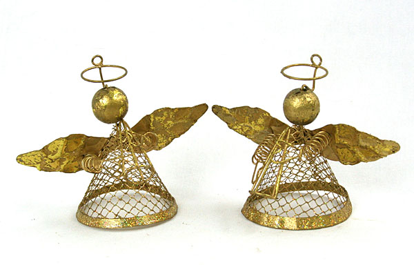 3.5" Golden Angel Ornaments - Musical Duo - Set of 2